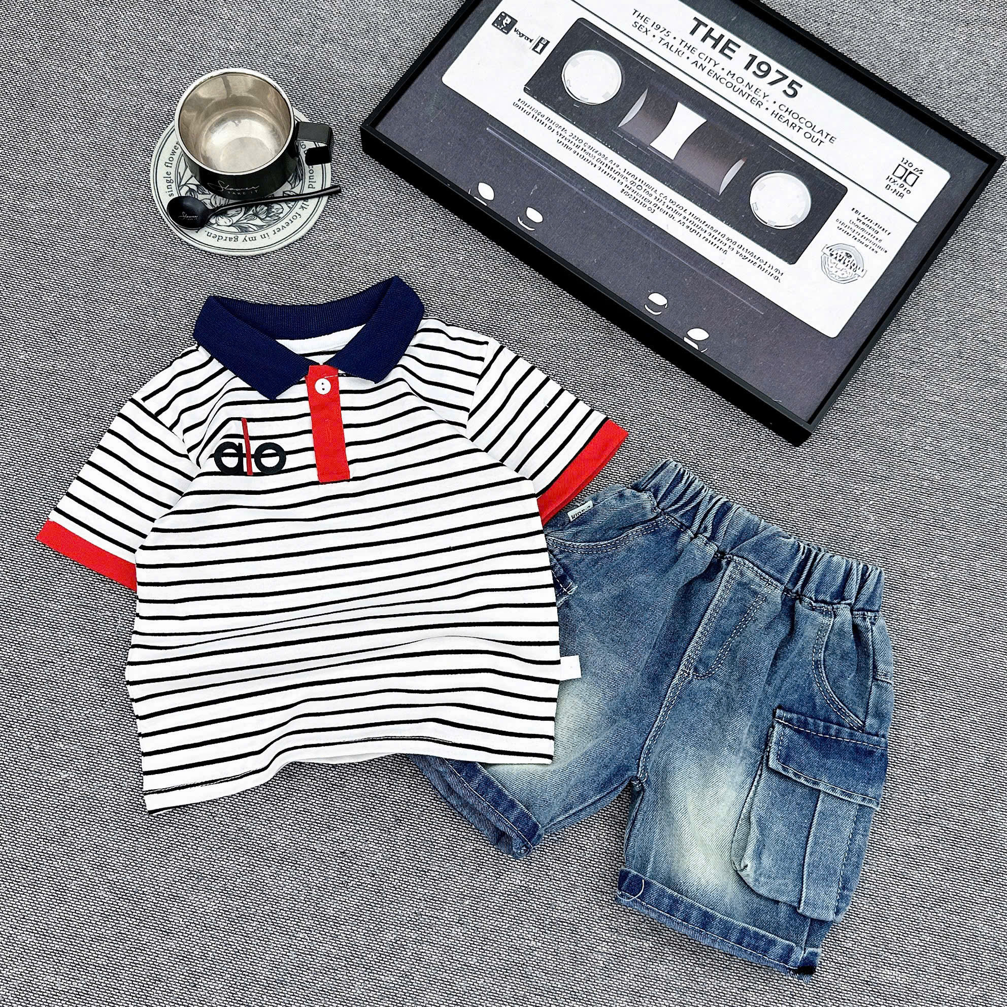 B75 BỘ POLO QUẦN BÒ SỌC VÀ TRƠN ALO- A116.868