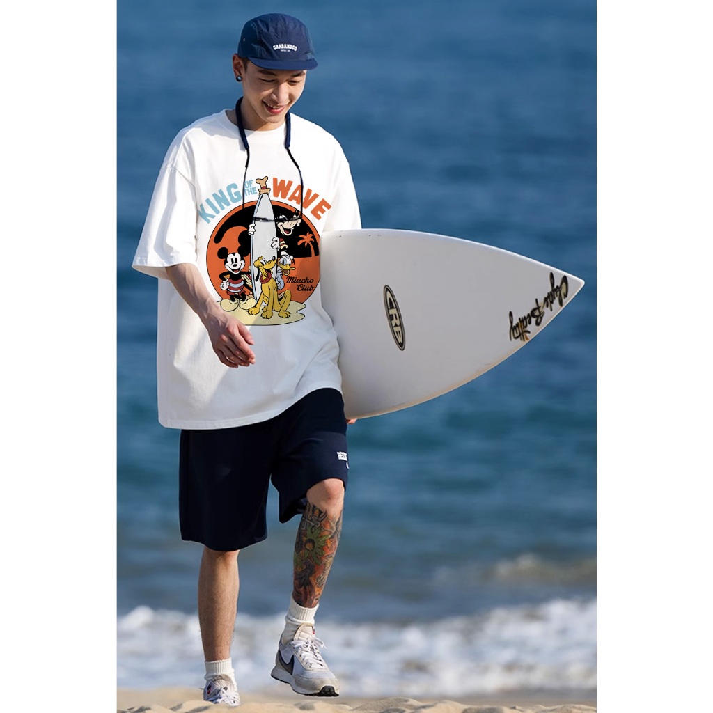 Áo thun nam form rộng ATD1149 Miucho Man áo phông tay ngắn cổ tròn in mix BST hè biển_thumbnail_3