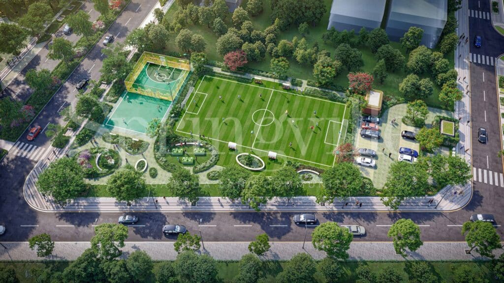 Phối cảnh công viên xanh Spring Park tại Springville Nhơn Trạch