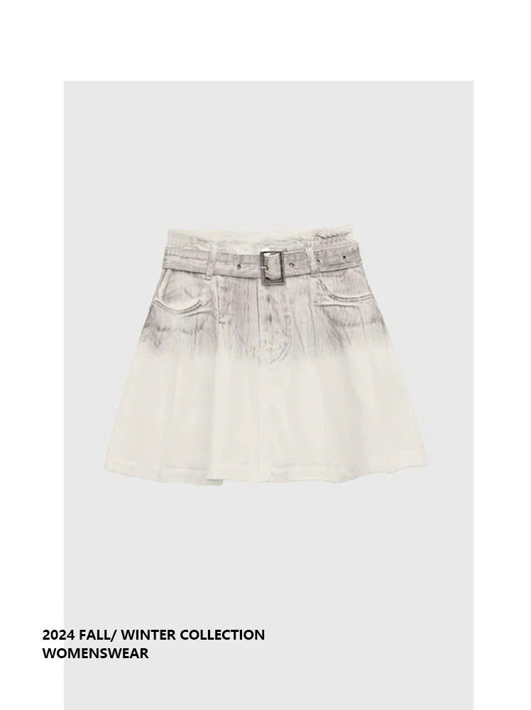 HS72 Chân váy trắng phối màu