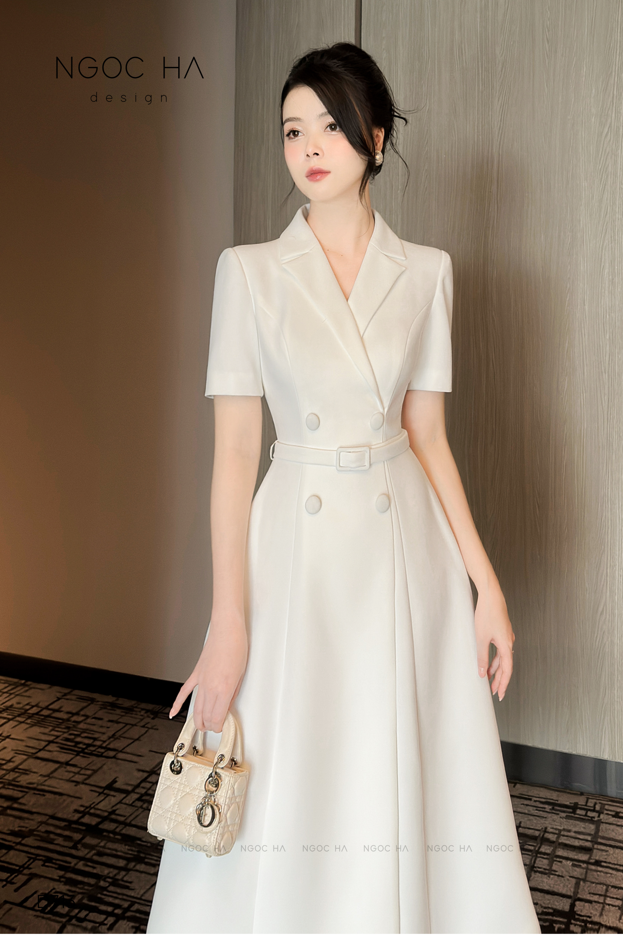 Irene Dress - Đầm Vest Dáng Xòe Kèm Đai D713_thumbnail_4