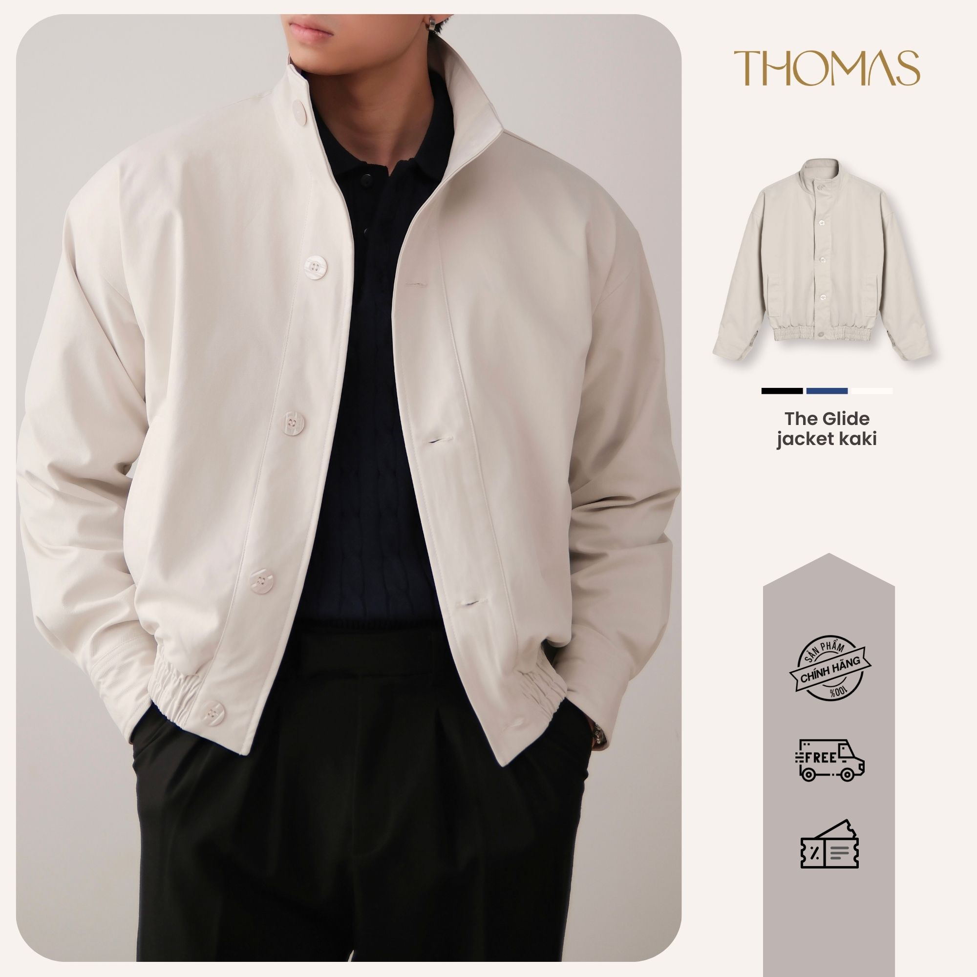 Áo Jacket The Glide Vải Kaki Form Regular_thumbnail_6