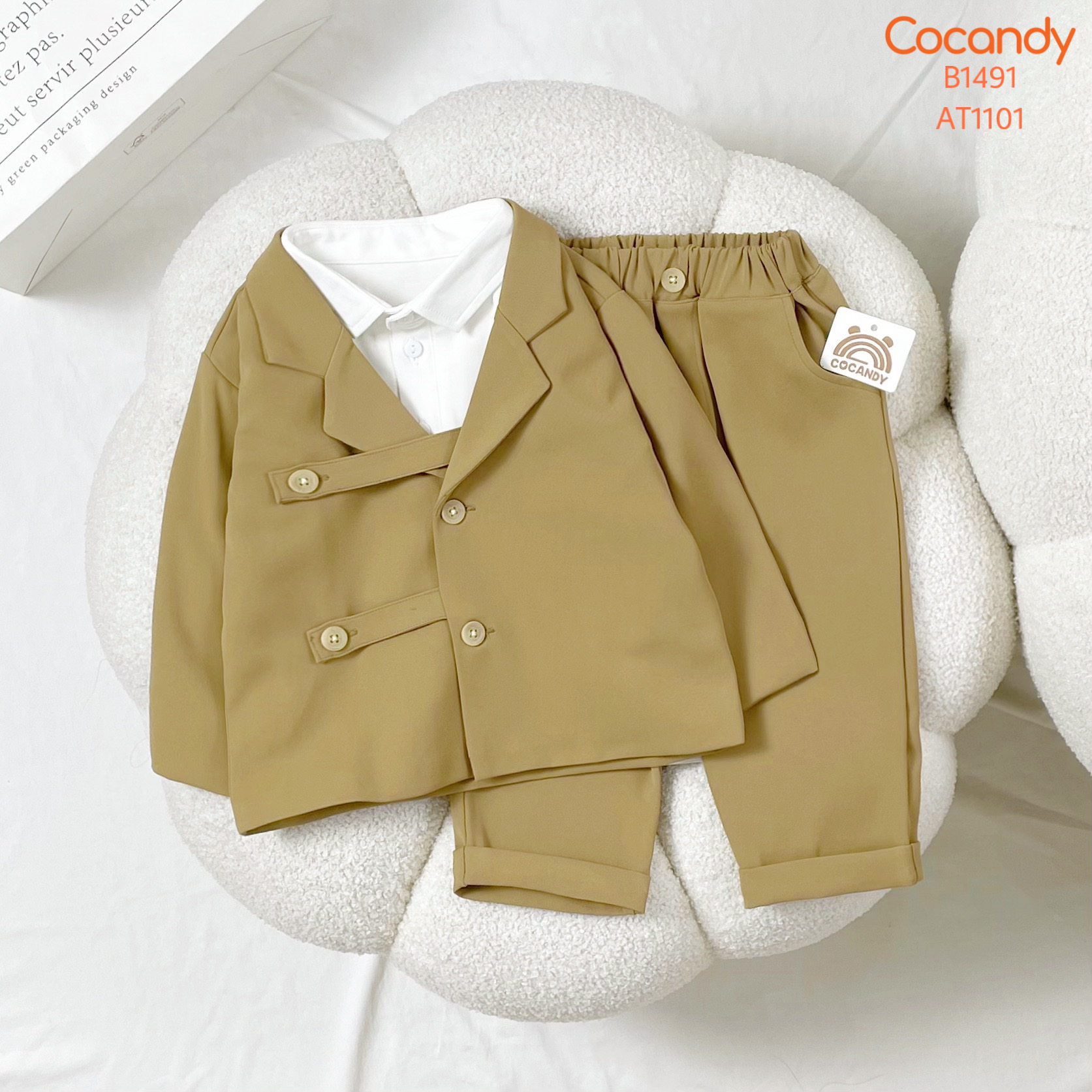 Bộ vest dài NÂU 2 dây cài cúc_thumbnail_2