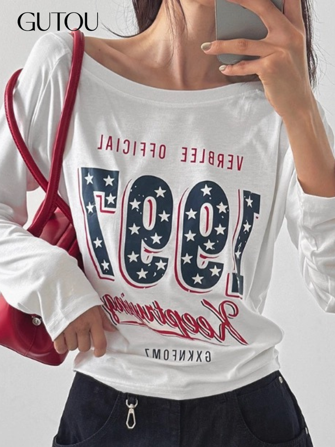 [ GUTOU ] Áo Thun Tay Dài Trễ Vai Retro 1997_thumbnail_8