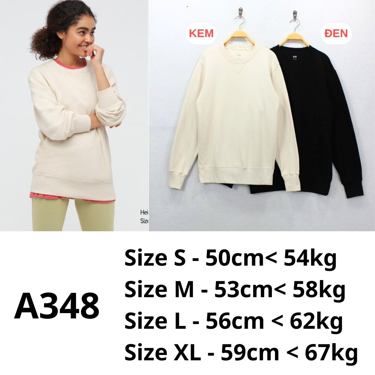A348 - Áo Sweater Uni