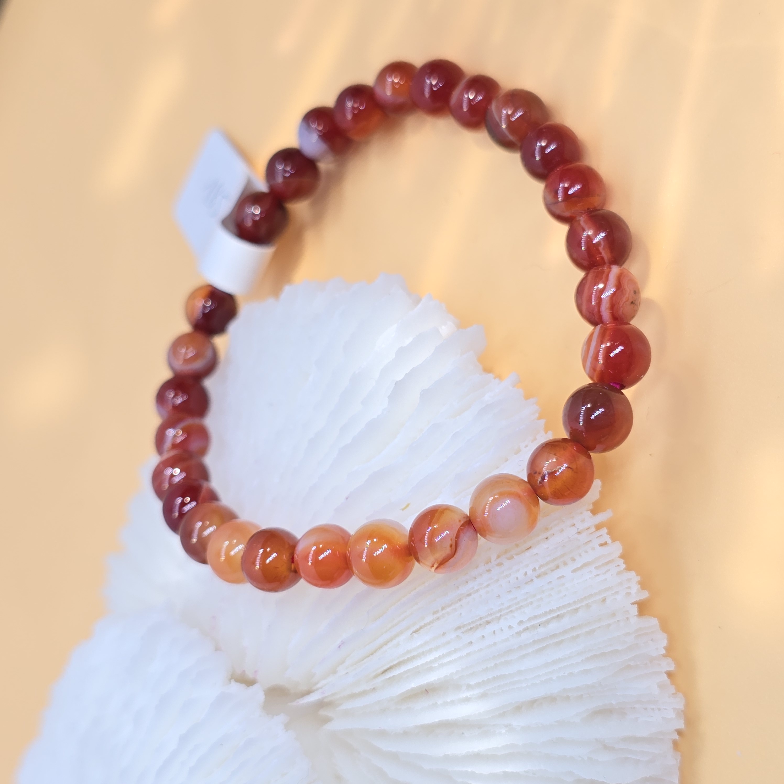 Vòng Đá Mã Não Vân Đỏ Carnelian