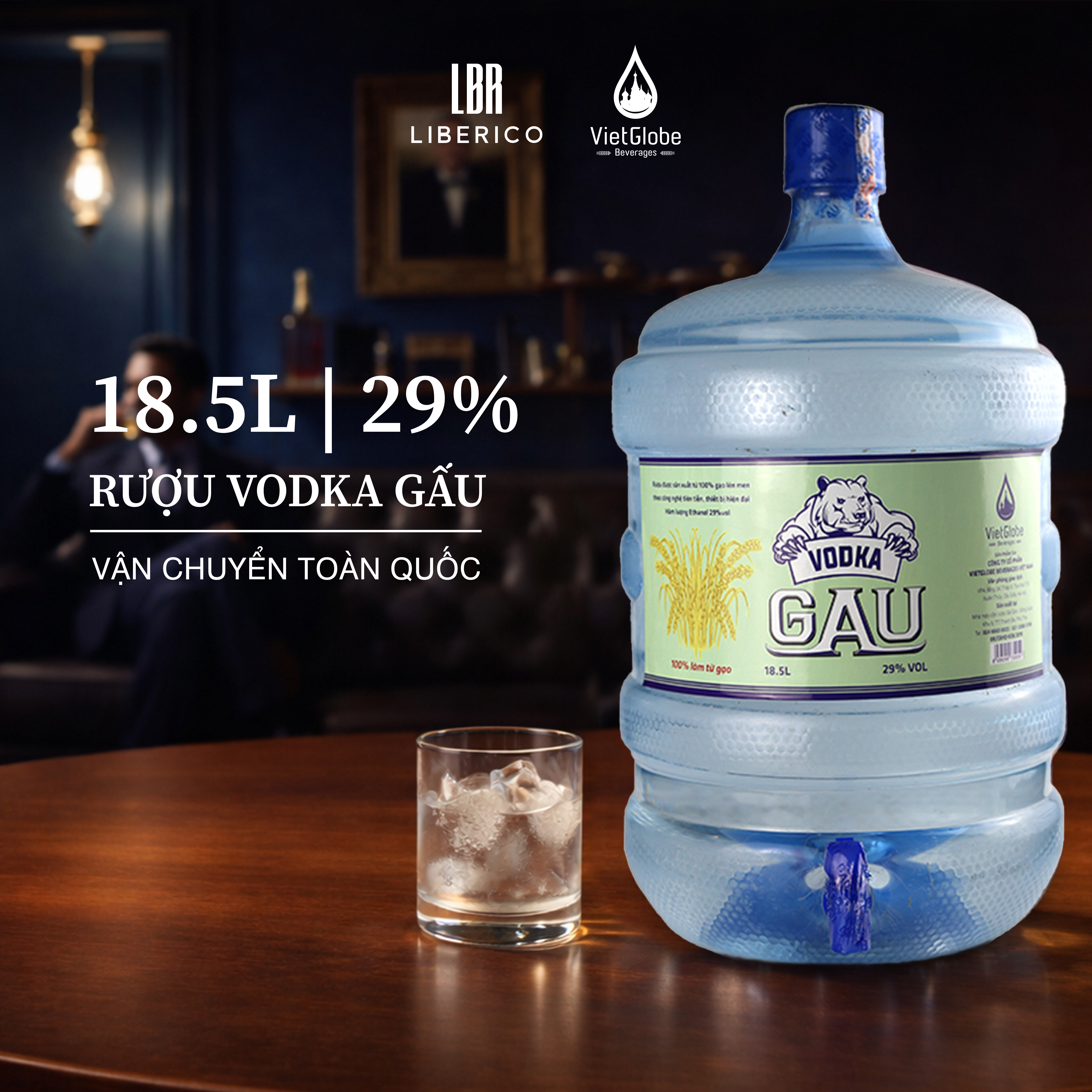 Rượu Vodka Gấu 29% - bình 18,5L