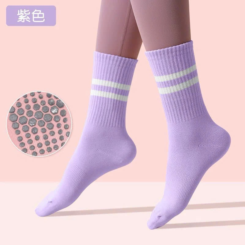 Vớ Yoga Nữ Cổ Cao, Tất Thể Thao Nữ Cotton Chống Trượt Thoáng Mát Co Dãn, Vớ Nữ Cổ Cao Yoga Cao Cấp