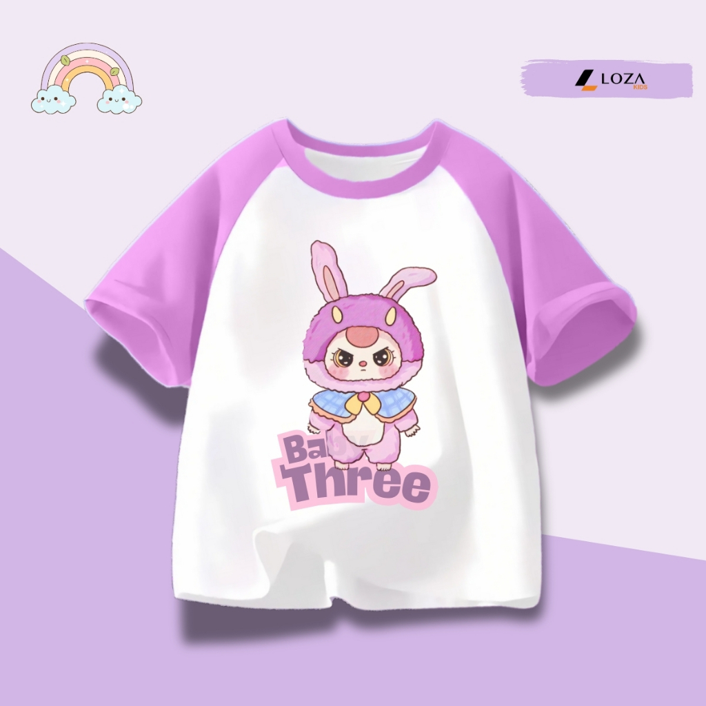 Áo thun bé gái in hình Baby three nhiều mẫu - Loza Kids BT002_thumbnail_1