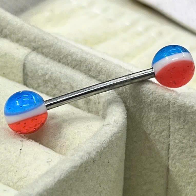 Lưỡi 2 đầu bi xanh trắng cam
