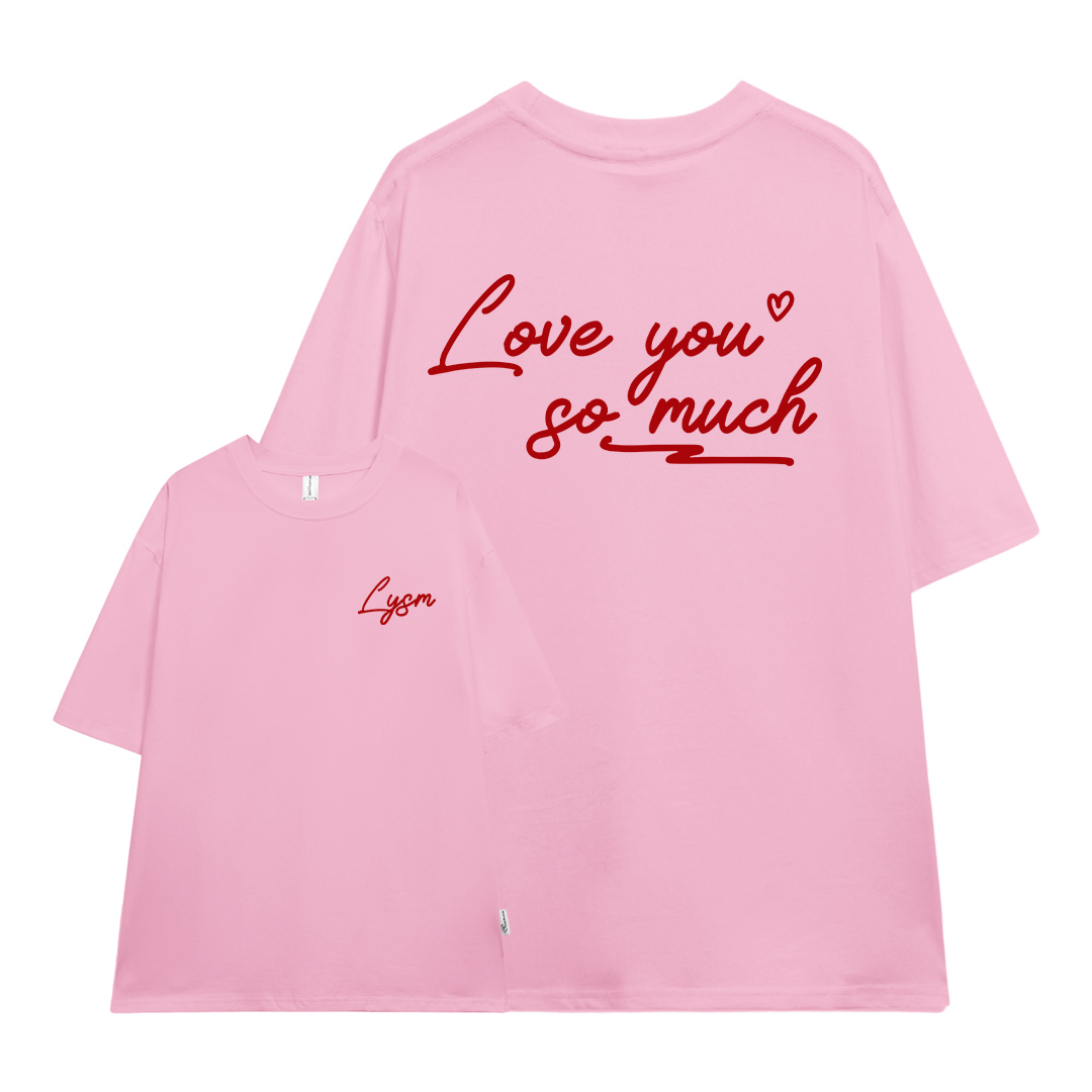 Áo thun cặp nam nữ LOVE YOU form rộng 1973 Miucho cổ tròn vải cotton 4c 220gsm thoáng mát in basic_thumbnail_9