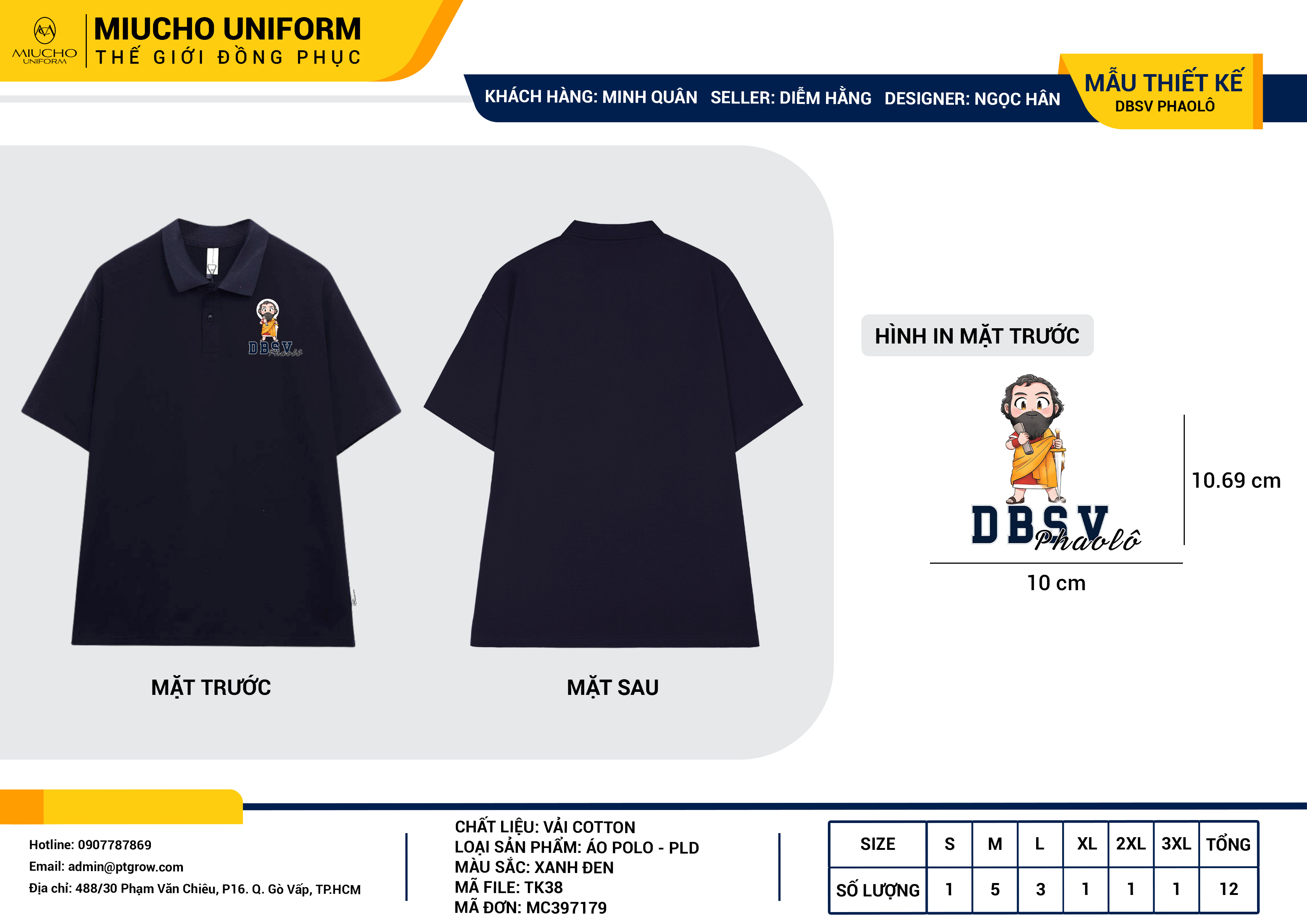Áo polo thiết kế như nhu cầu TK38