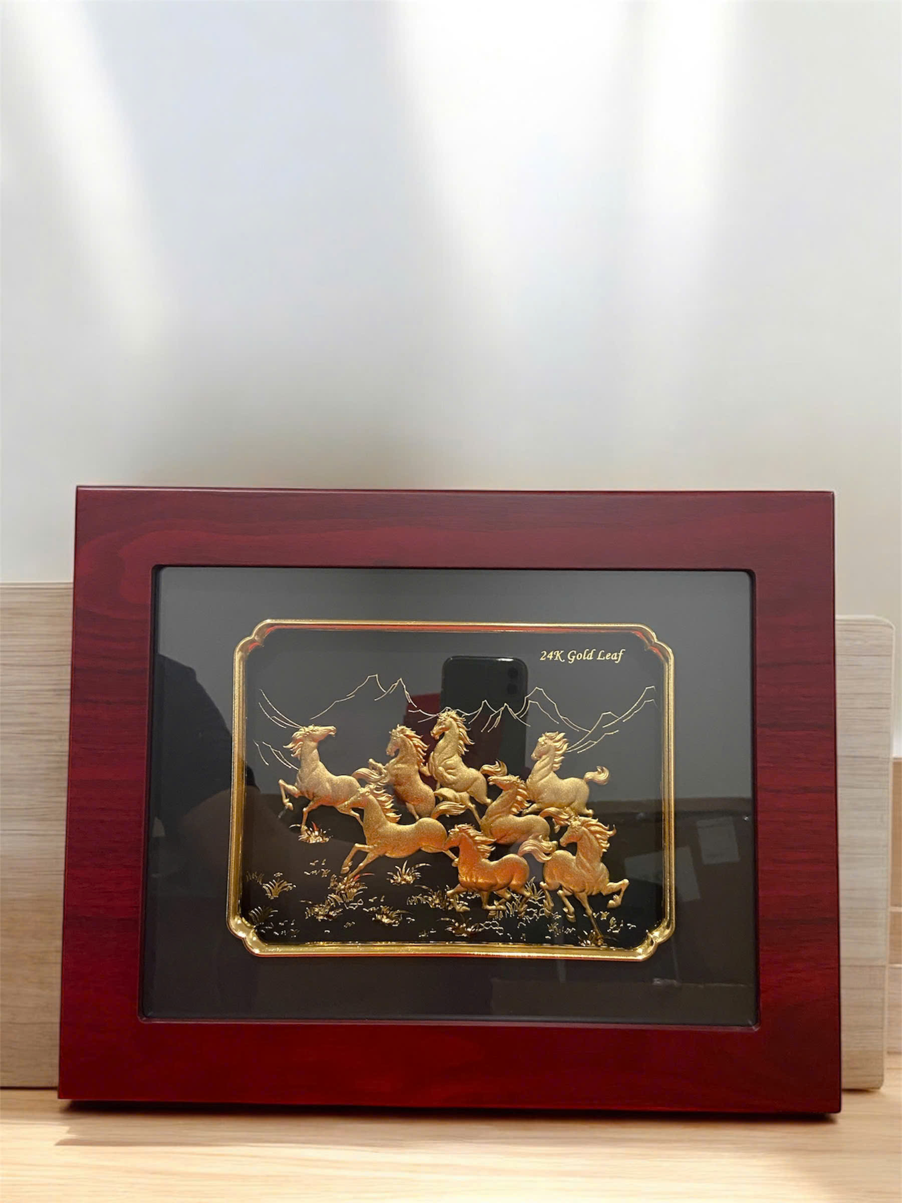`Tranh mã đáo thành công 34cm x 27 cm mạ vàng 24k_thumbnail_0