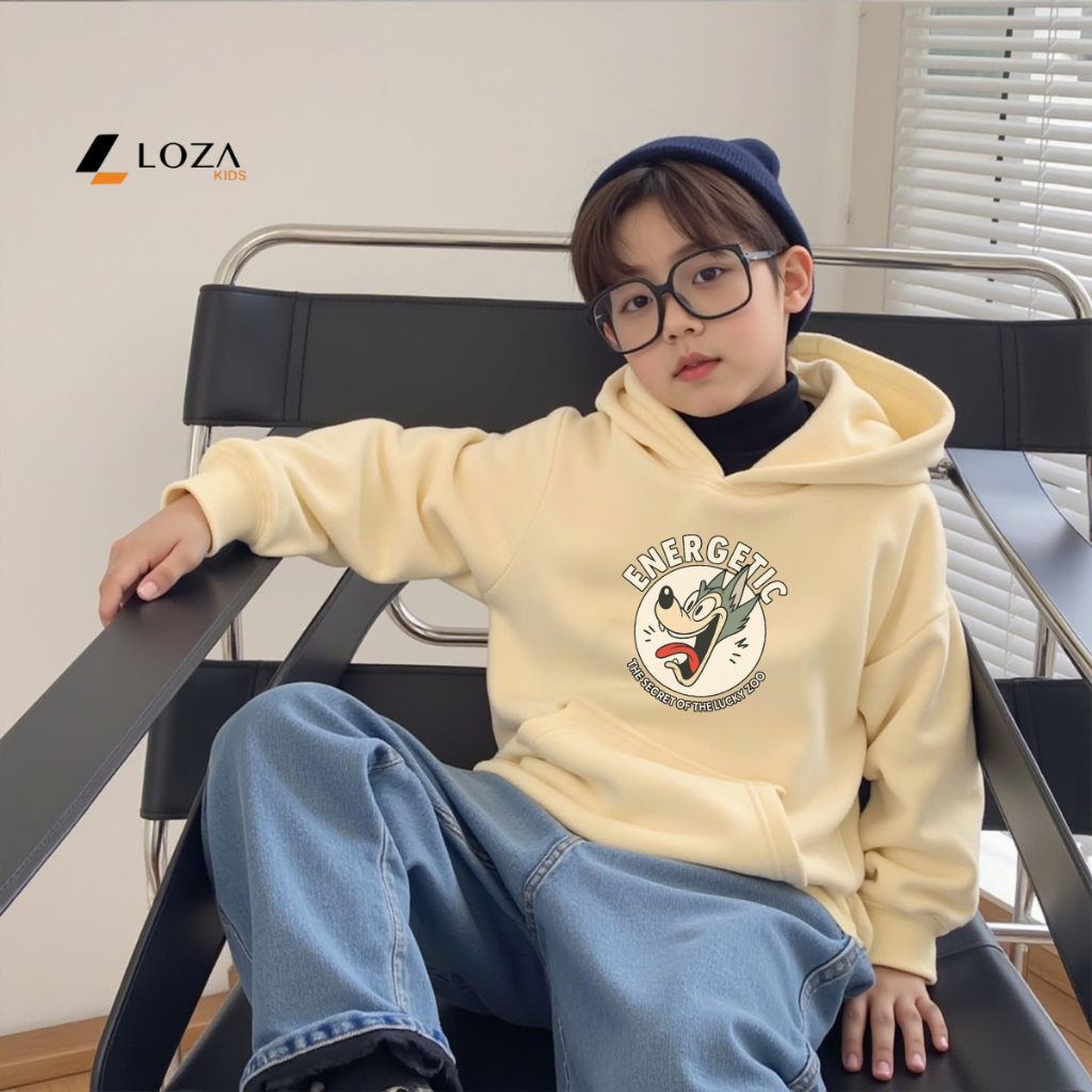 Áo nỉ hoodie bé trai in hình Energetic -  Loza Kids HN3403