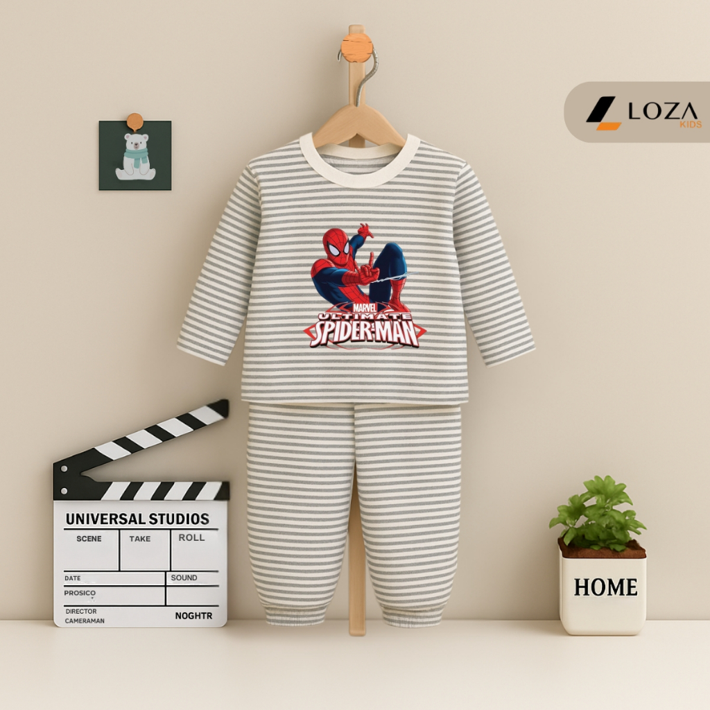 Bộ thu đông kẻ bé trai in hình SPIDERMAN - Loza Kids TK563-564_thumbnail_1