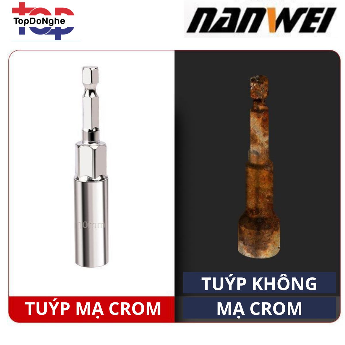 Bộ Tuýp Siết Ốc Lục Giác Nanwei Mạ Crom Chống Rỉ 6mm 8mm 10mm 13mm 17mm 19mm – Tuýp Lục Giác Đầu Gắn Máy Khoan, Tua Vít, Siết Ốc Chuyên Dụng Cho Thợ Cơ Khí, Sửa Xe, Điện Nước_thumbnail_1