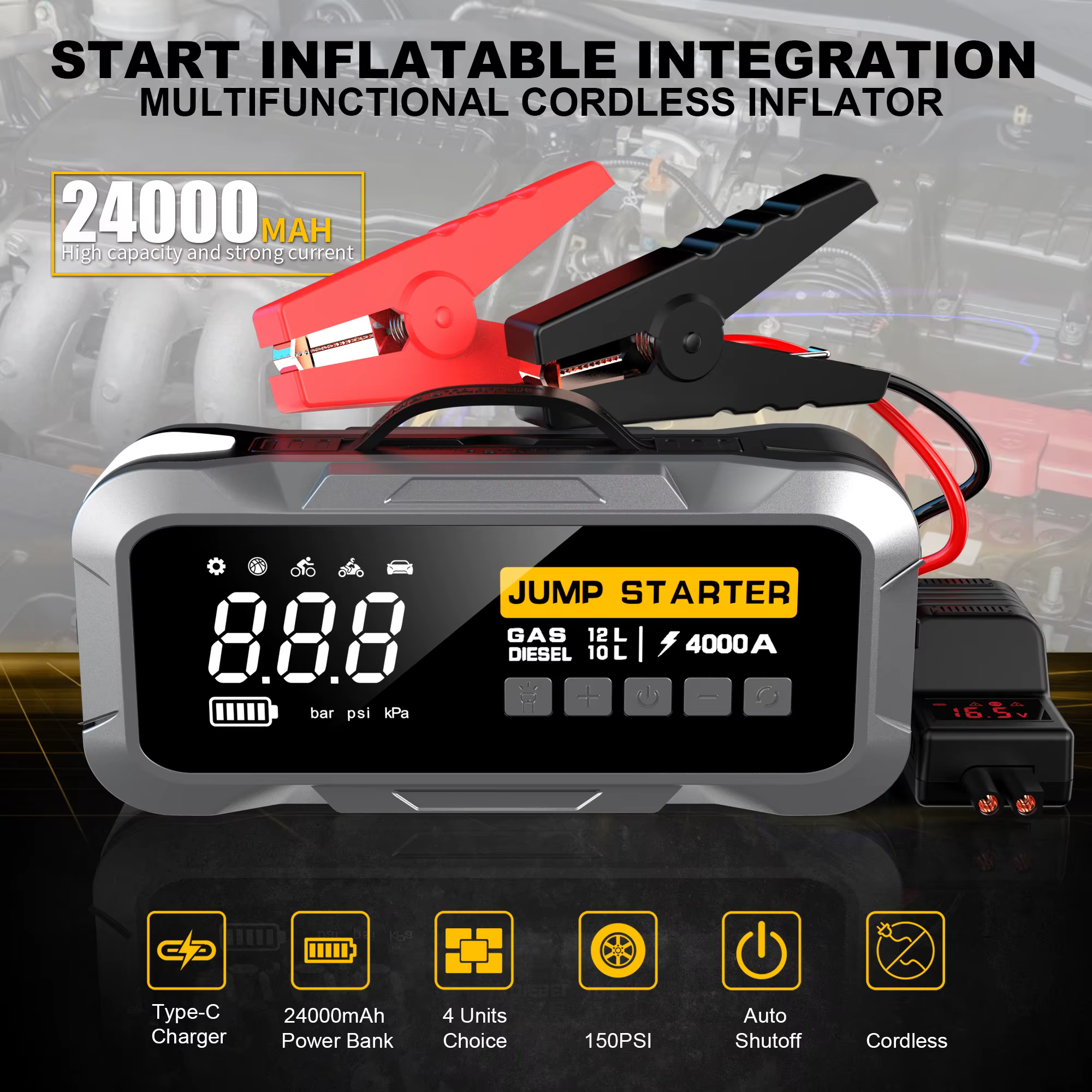 VTech V12 - Cứu Hộ Ô Tô Đa Năng 4 Trong 1 (4000A Jump Starter & 160PSI Air Compressor)_thumbnail_6