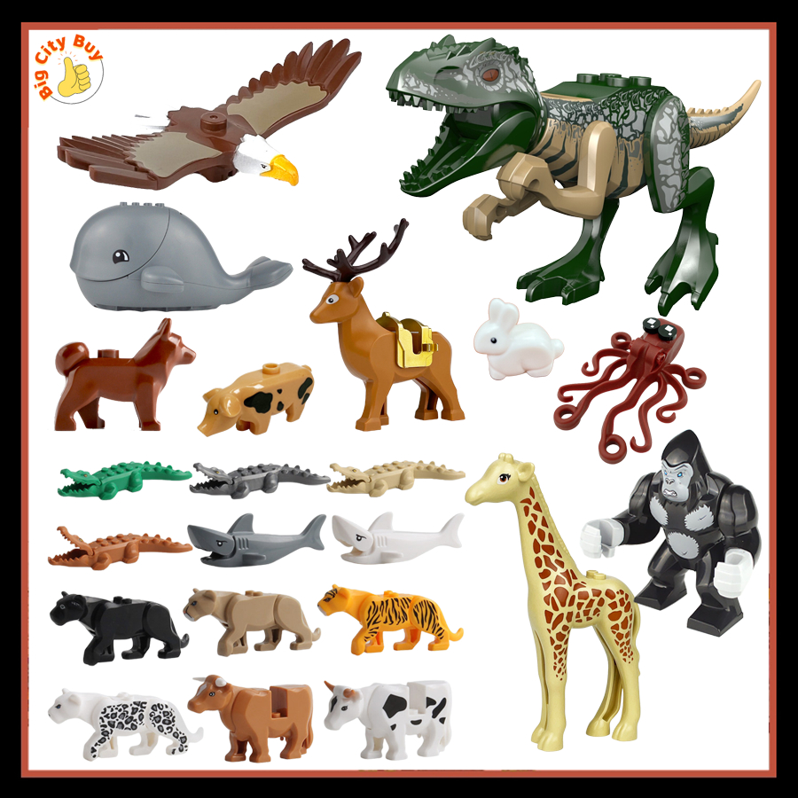 Đồ chơi lắp ráp Nhân vật nhỏ mô hình động vật và thú rừng xanh Cọp, Báo, Hổ, Cá mập, Cá sấu_thumbnail_1