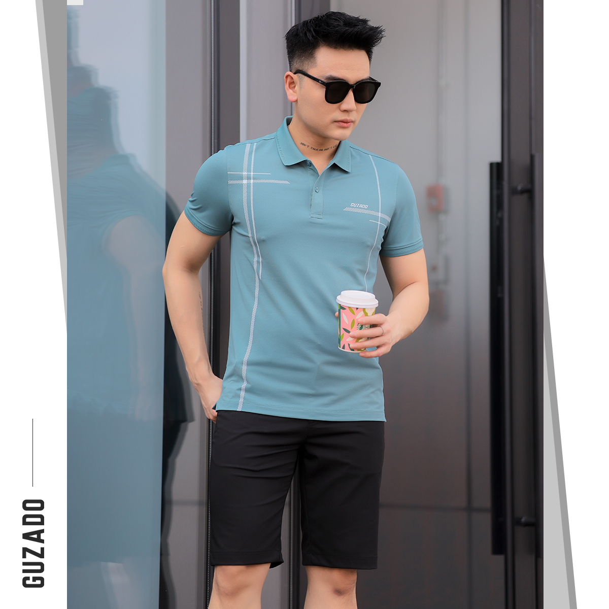 Áo Polo Nam GUZADO Sọc Thể Thao Nam Tính Sang Trọng GPS209_thumbnail_4