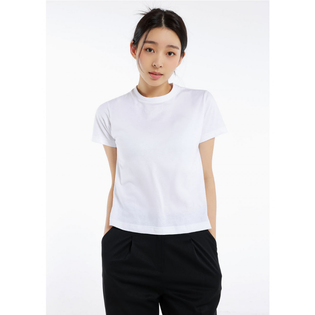 Áo thun baby tee trơn ABT01 Miucho vải cotton cổ tròn in basic_thumbnail_7