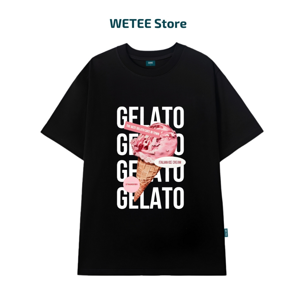 Áo thun unisex UX30-1170 GELATO hình kem hồng dáng oversized local brand WETEE_thumbnail_5