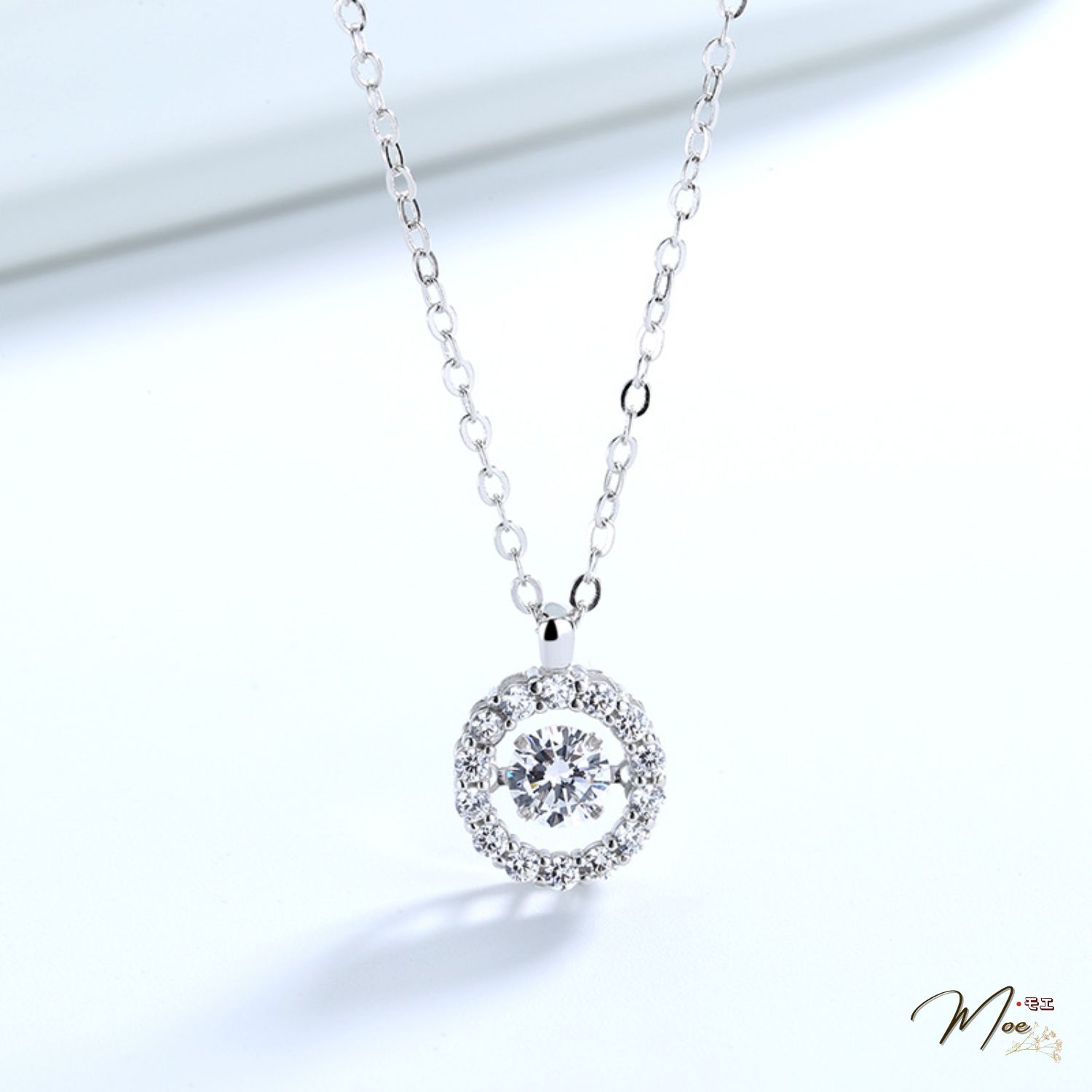 D212 - Dây chuyền đá chủ tròn pha lê