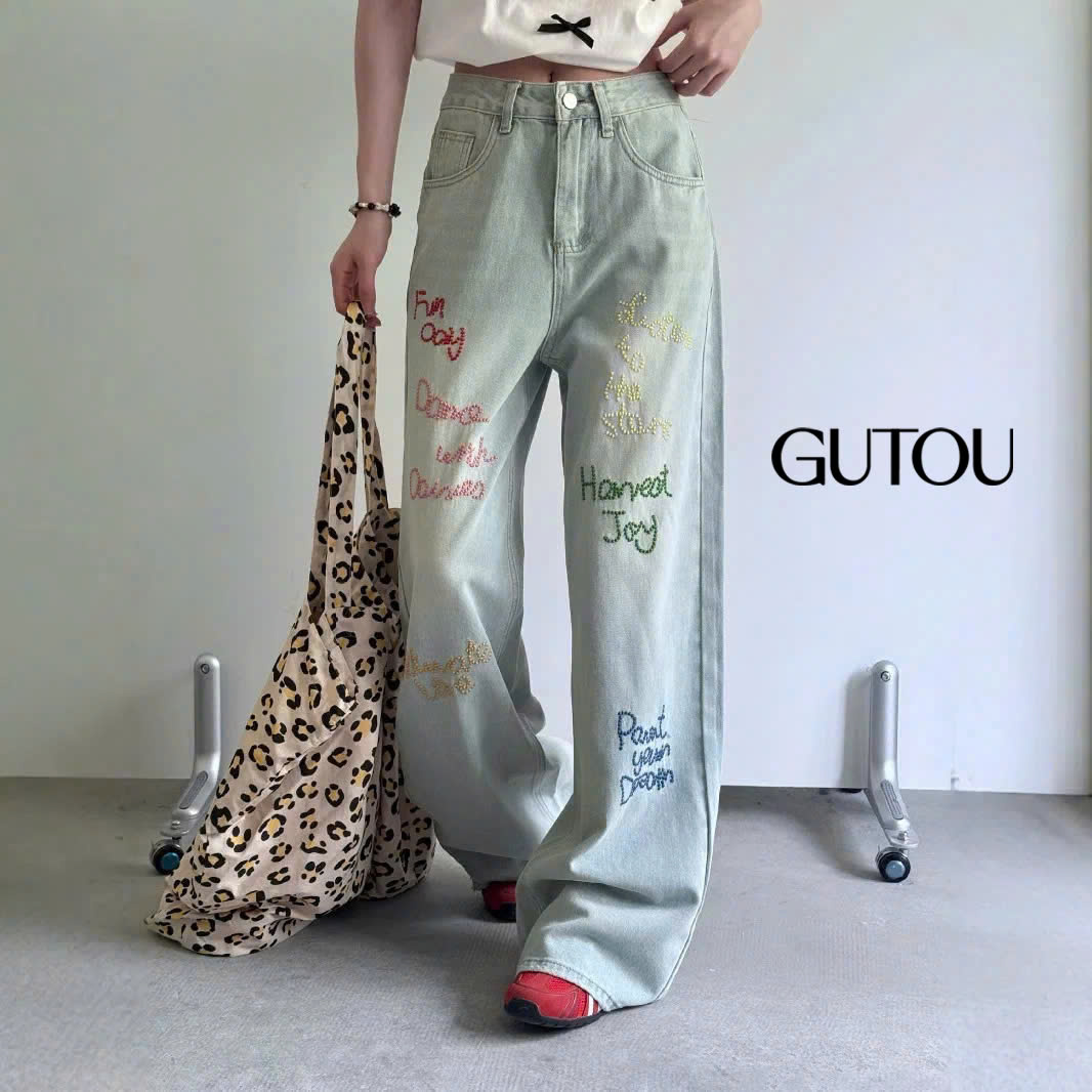 [ GUTOU ] Quần Jean Suông Fun Day_thumbnail_9