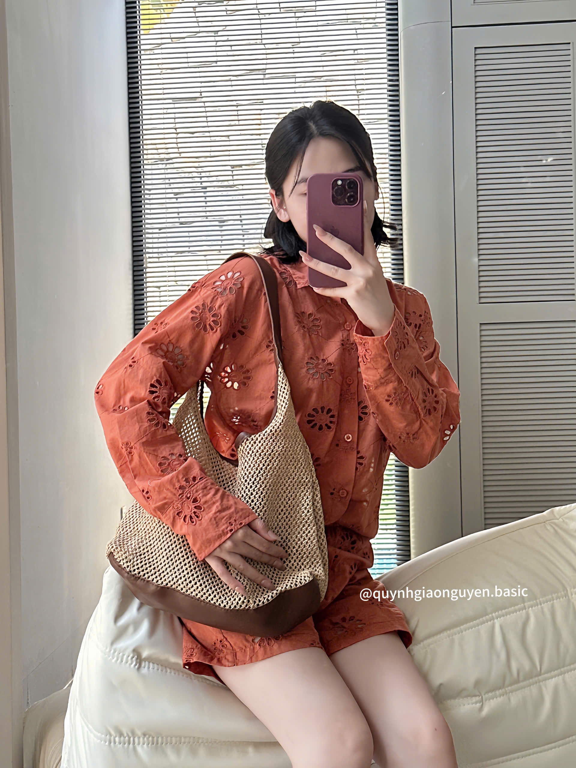 Set sơ mi đục lỗ ZÁ RÀ ( CAM ĐẤT )_thumbnail_12