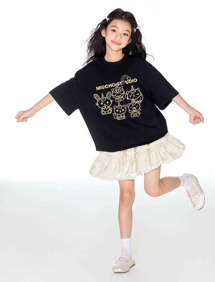 Áo thun bé gái form rộng dễ thương chất vải cotton thoáng mát AED1522 Miucho Kid in artwork_thumbnail_2