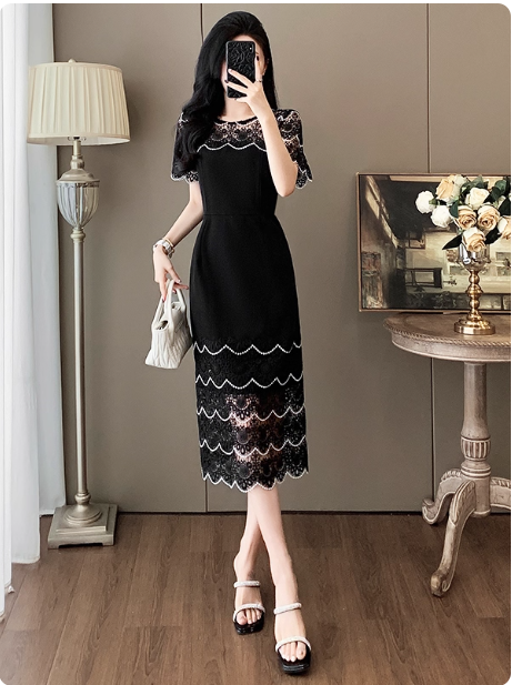 17469-Đầm body ren phối viền gợn sóng trắng (thun ,ren )_thumbnail_0