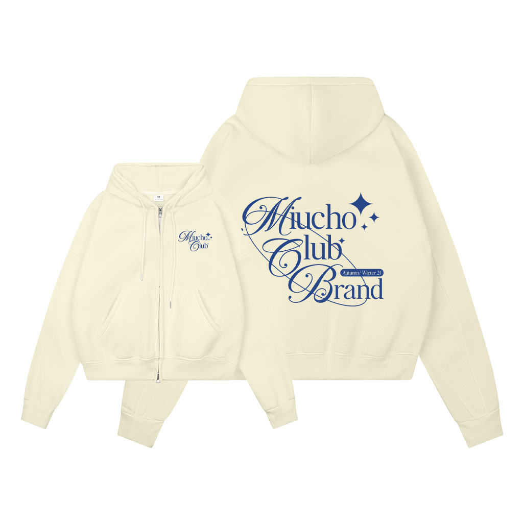 Áo hoodie zip form boxy local brand vải nỉ bông dày dặn khóa kéo  HXD1590 Miucho in typography_thumbnail_0