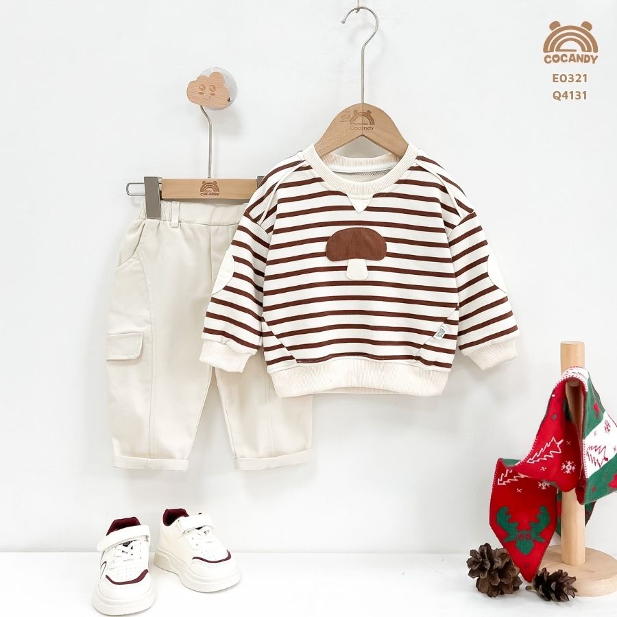 Áo dài kẻ NÂU họa tiết cây nấm_thumbnail_0