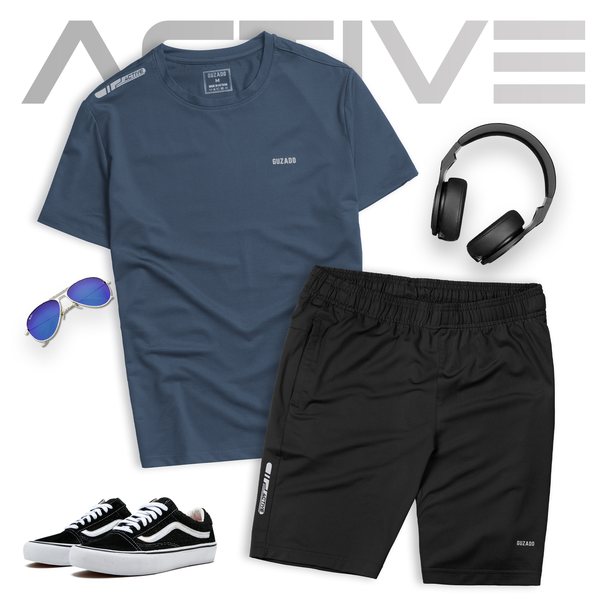 Bộ Thể Thao Guzado Vải Coolmax Mềm Mại Và Thoải Mái BTT04