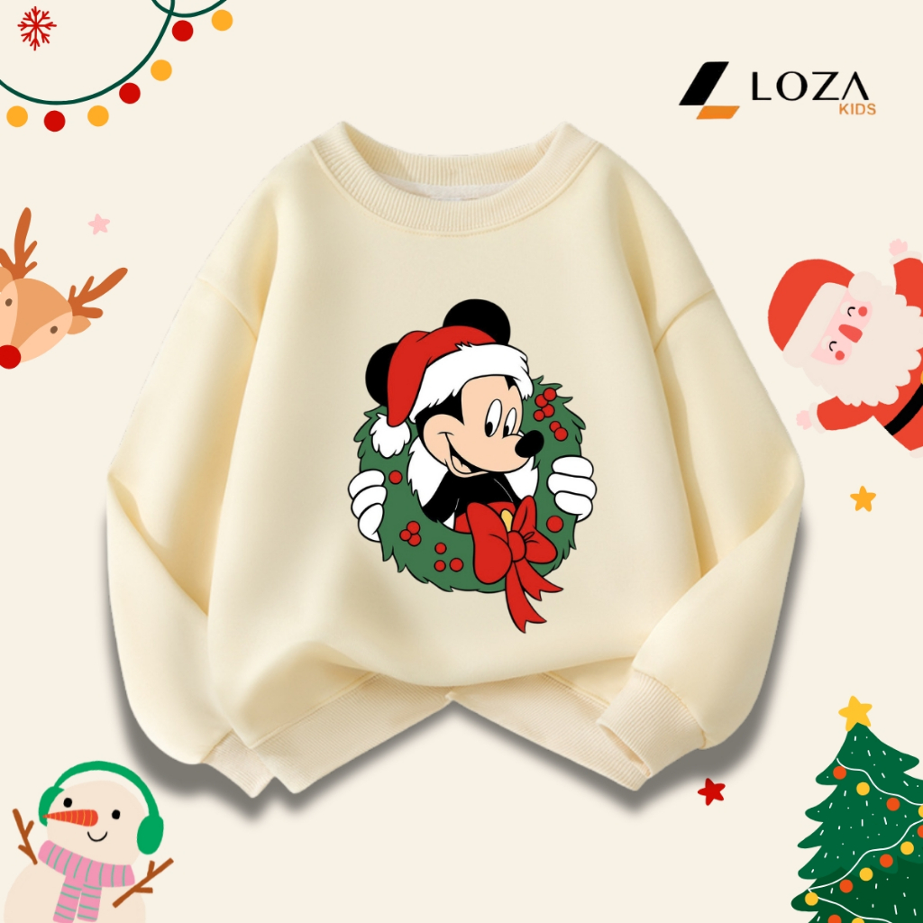 Áo nỉ Noel in hình BST Mickey Christmas cho bé - Loza Kids G0430_thumbnail_10