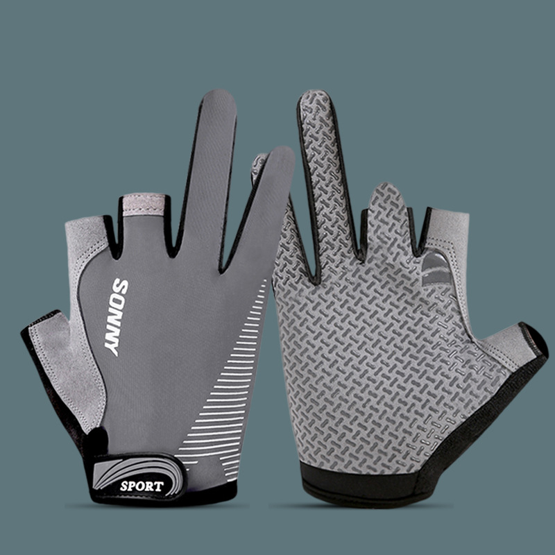 Găng Tay Câu Cá Hở Ngón SONNY Sport Chất Liệu Da Lộn