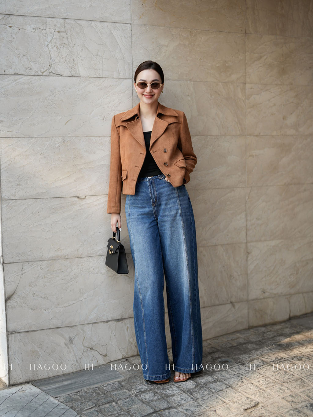 Quần Jeans bổ can sườn dáng suông HAGOO_thumbnail_5