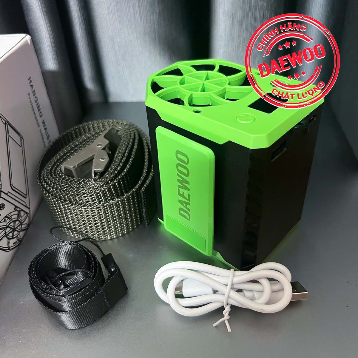 Quạt đeo thắt lưng Daewoo chính hãng Pin 20000mAh 10000mAh sử dụng liên tục 13 đến 25 giờ