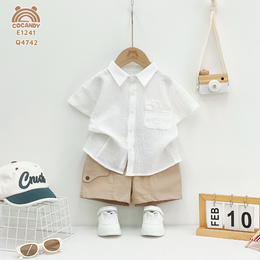 Áo cộc sơ mi TRẮNG túi ốp cách điệu_thumbnail_2