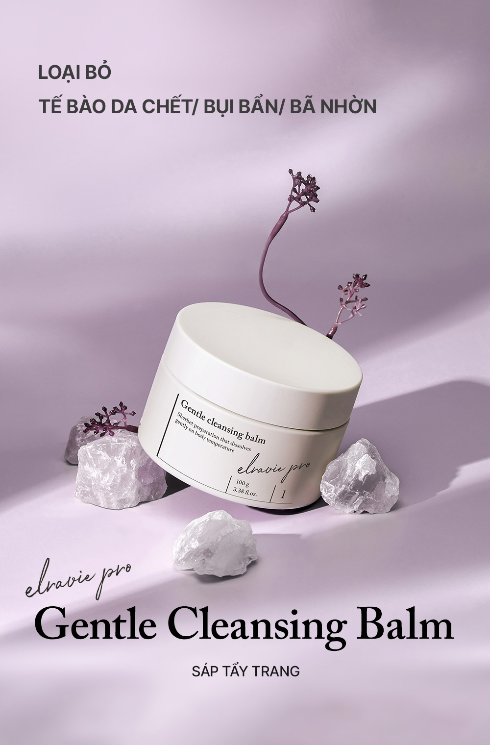 Sáp tẩy trang làm sạch dịu nhẹ Elravie Pro Gentle 100gr