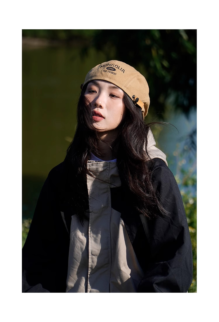 Mũ Beret Mongolia vải Cotton Kaki HZ2433_thumbnail_14