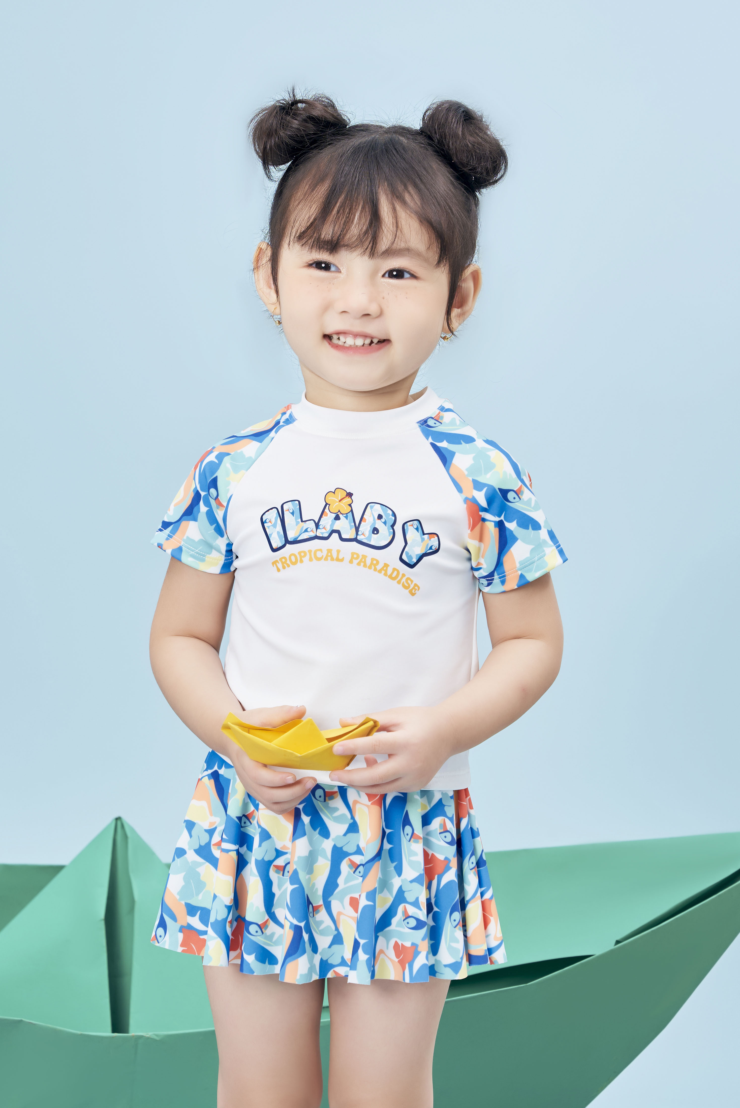 Bộ bơi quần váy xoè in hoạ tiết