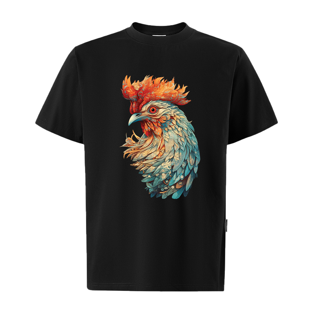 Áo thun nam form rộng 12 con giáp tuổi Dậu ATD486 Miucho Iconic cotton cổ tròn in graphic_thumbnail_9