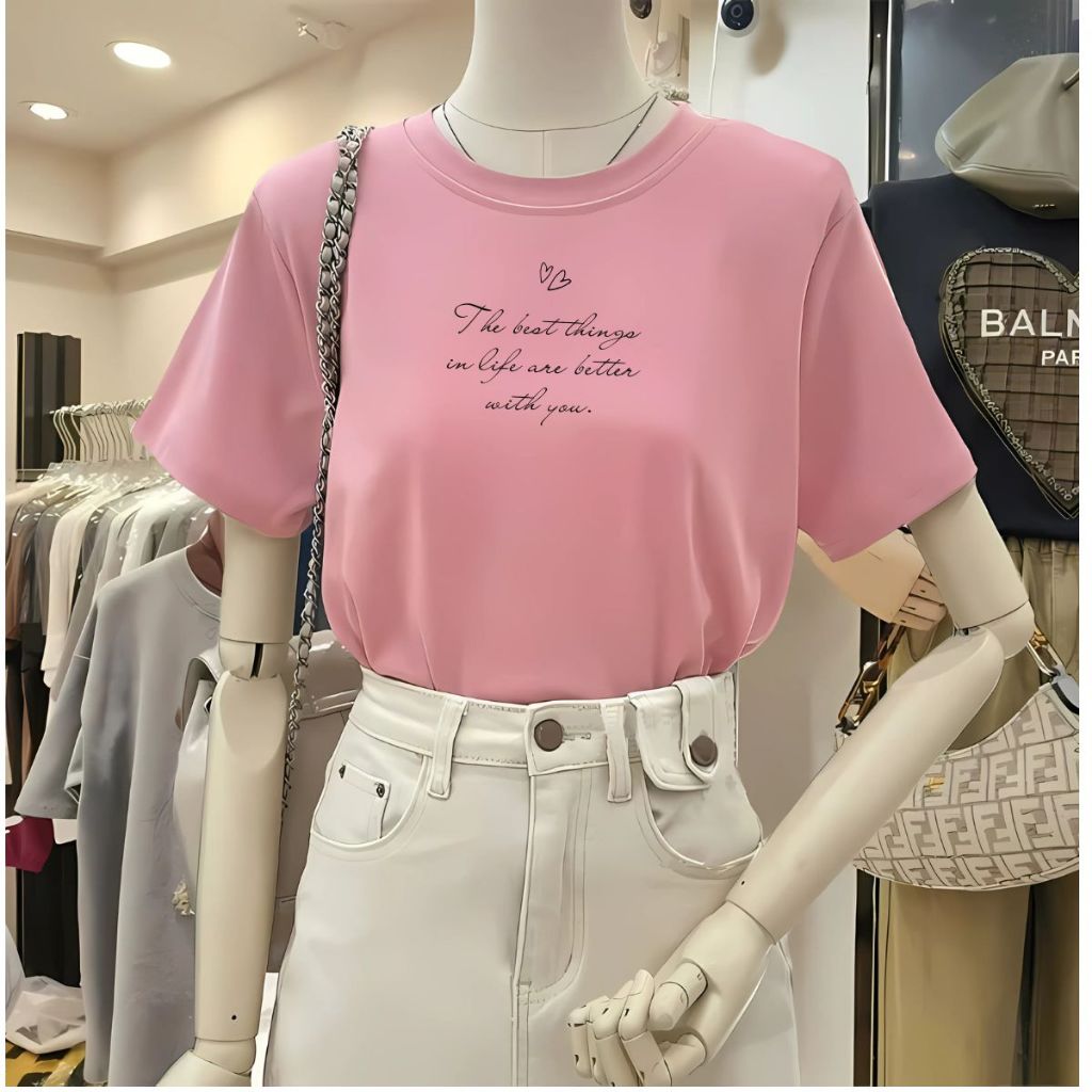 [Form Rộng] Áo thun nữ LOZA màu hồng dáng rộng chất liệu thun cotton 4 chiều - Mã G0273_thumbnail_5