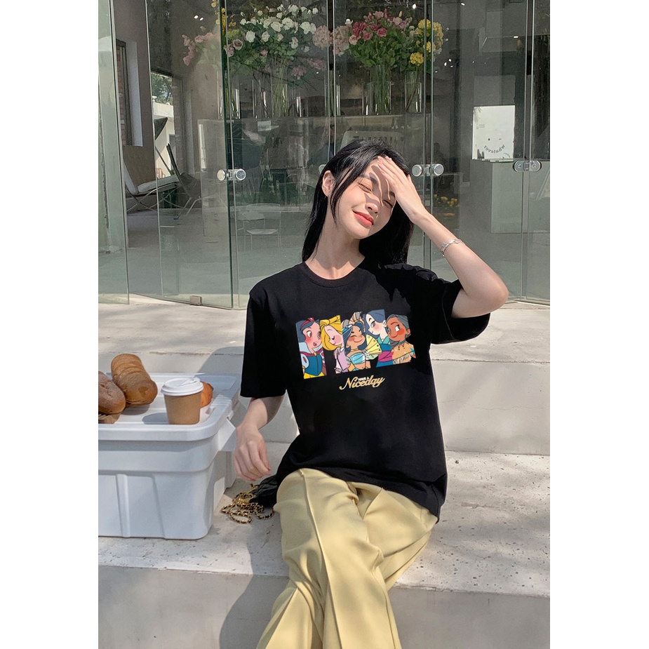 Áo phông nữ form rộng tay lỡ unisex đẹp chất vải cotton hàn quốc AT099 Miucho in hình_thumbnail_3