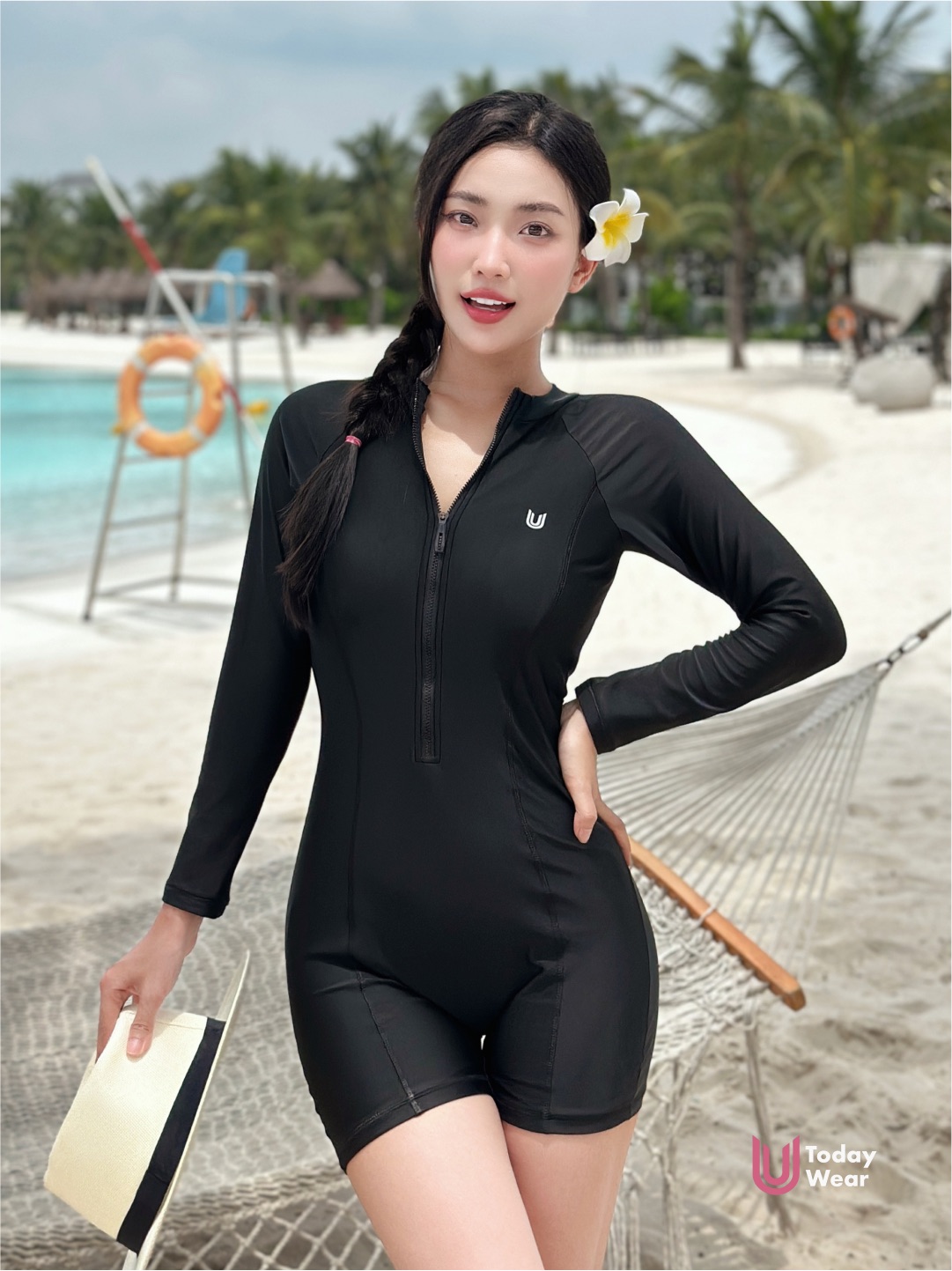 Đồ bơi liền thân dài tay nữ Long Sleeve Swimsuit_thumbnail_0