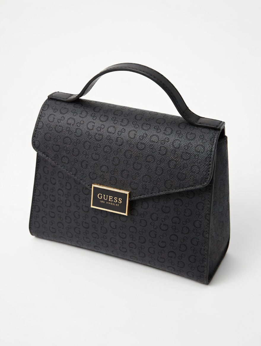 Túi Xách Nữ GUESS Đen Logo Chìm – Khóa Vàng Sang Trọng, Form Thanh Lịch