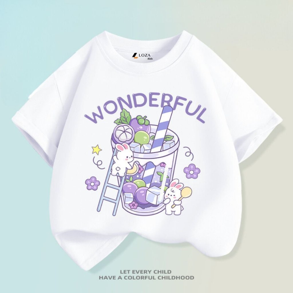 Áo thun bé gái in hình 'thỏ và ly đá' - Loza Kids AT2506_thumbnail_3