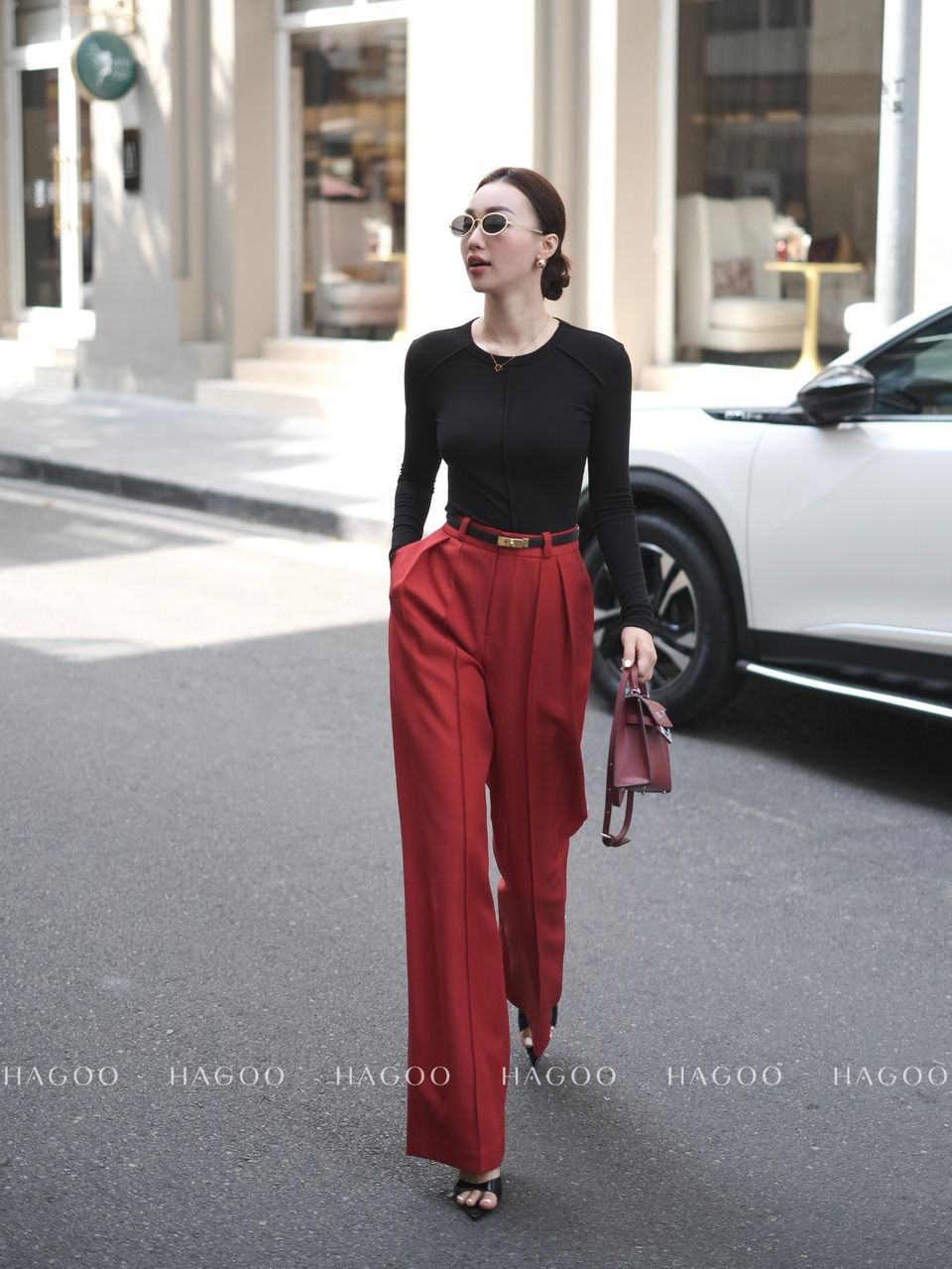 Quần suông ly sườn