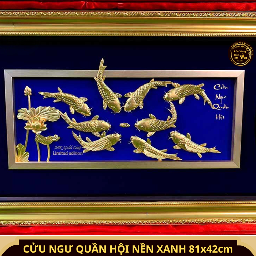 CỬU NGƯ QUẦN HỘI NỀN XANH 81x42cm_thumbnail_3