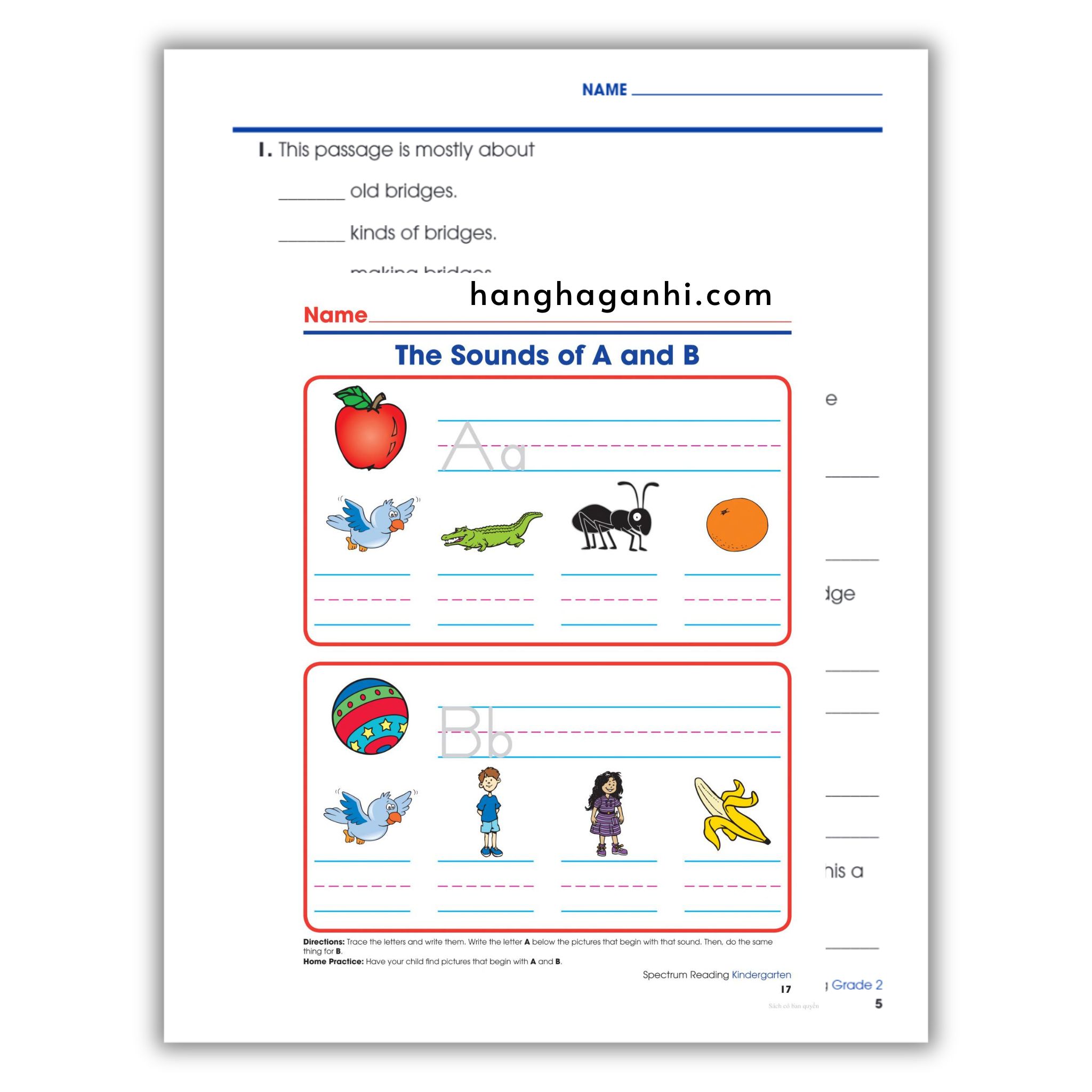 Sách Spectrum Reading Workbook Grade K_thumbnail_3